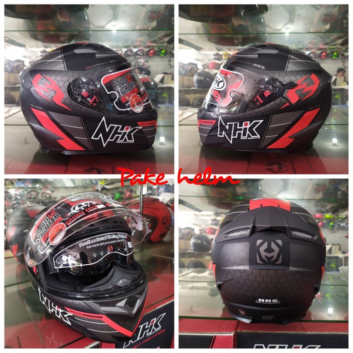 HELM NHK RX9 NAVY BLACK RED DOFF FULL FACE