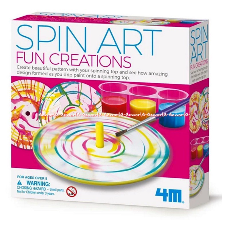 4M Spin Art Fun Creations Create Beautiful Patterns Mainan Melukis Model Spinner Berputar