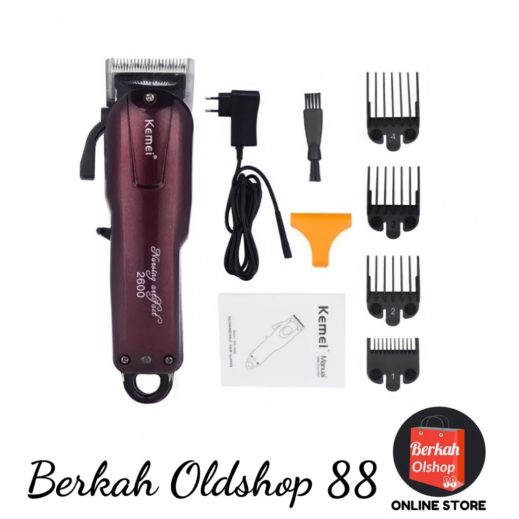 Berkah Oldshop 88 - KEMEI KM-2600 Professional Rechargeable Electric Hair Clipper Cordless / km 2600