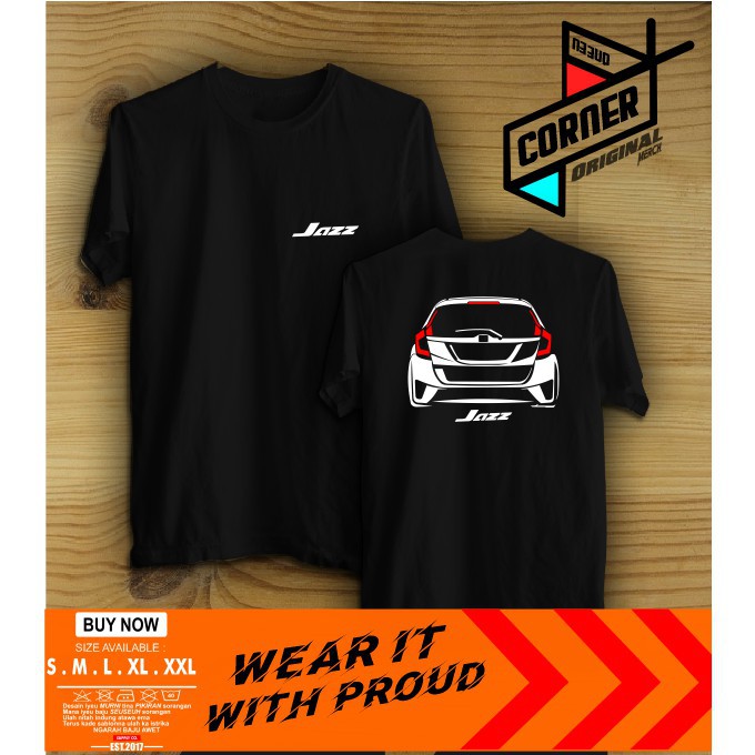 terlaris original Kaos Baju Mobil Honda Jazz GK5 Rear Kaos Otomotif  lanzzay clothing corp -mitra