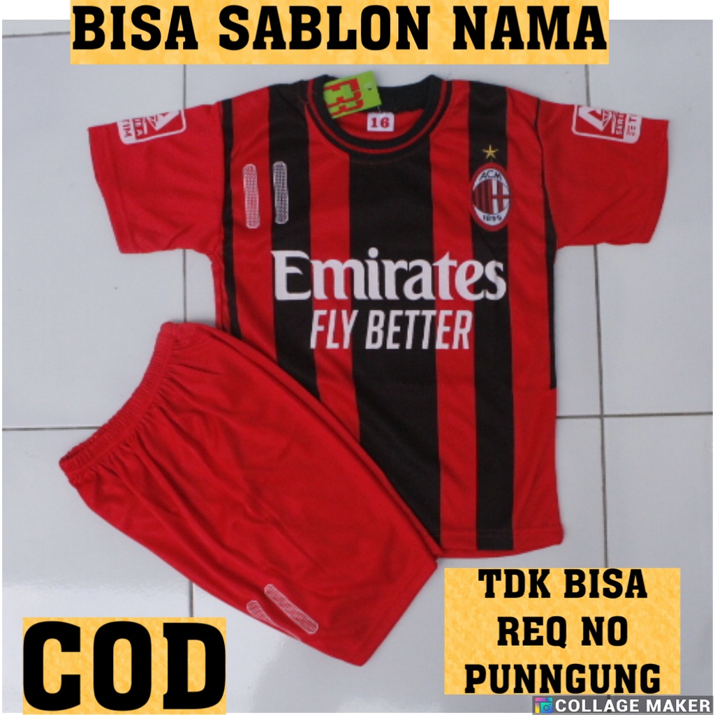 Jersey bola anak/setelan bola/baju bola anak bisa sablon nama