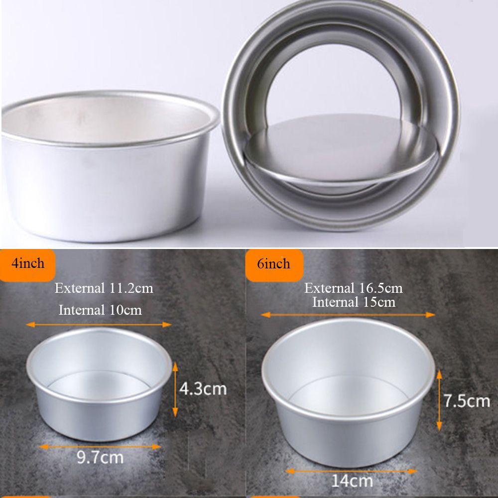 Top4/6inch Loyang Kue DIY Dish Motif Bulat Bahan Aluminium Alloy Die