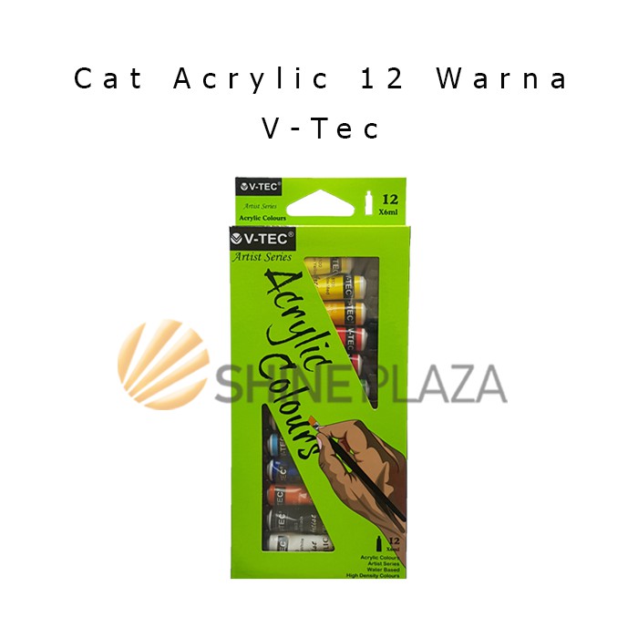  Cat  Acrylic V  Tec  12  Warna  Cat  Akrilik  V  Tec  Set VT 612A 