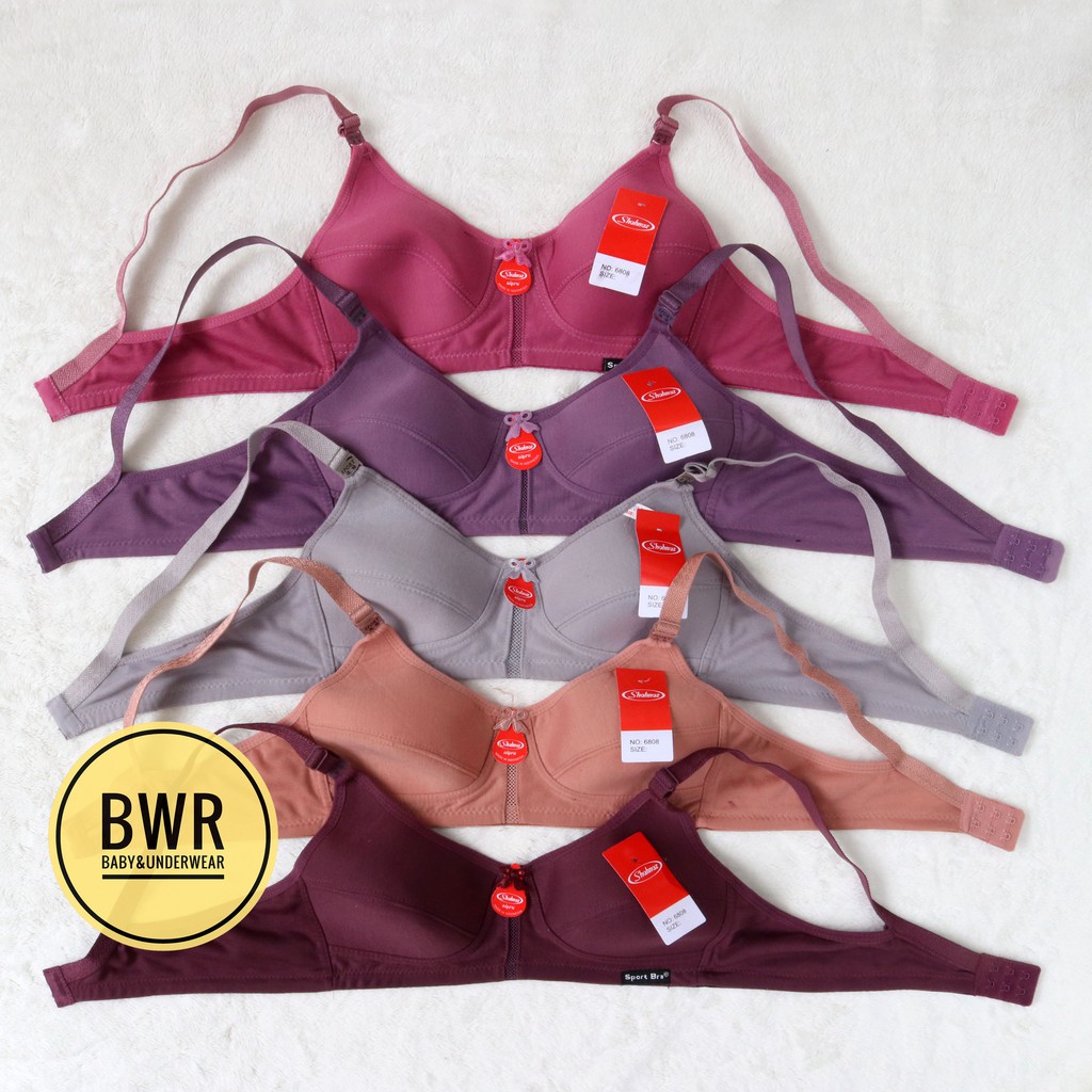 Bra Shahnaz Polos Art. 6808 | Bh Wanita Dewasa Tanpa Busa Kait 2 - Bwr