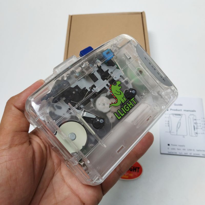 Vintage Transparent Cassette player walkman tape jadul