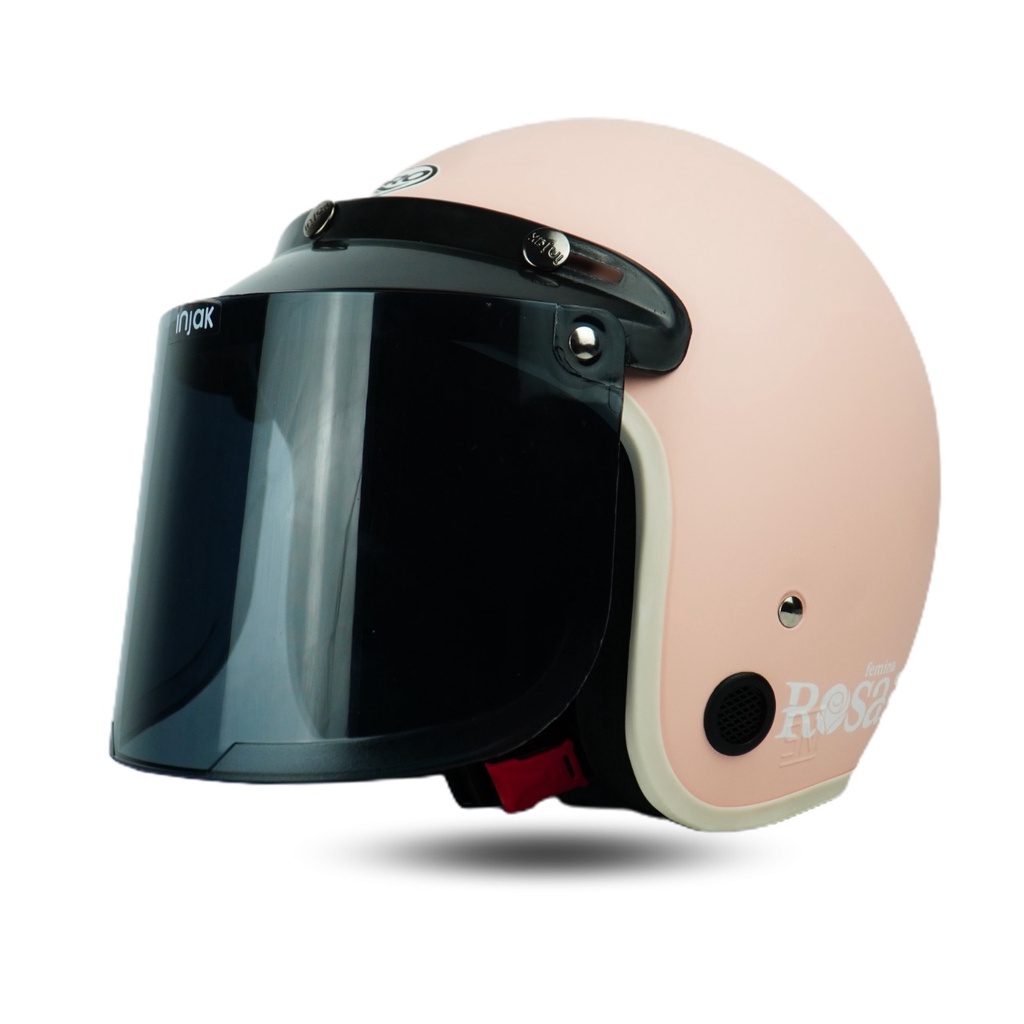 Helm Bogo Wanita Dewasa Helem Retro Cewek Motor Sni Warna Pastel