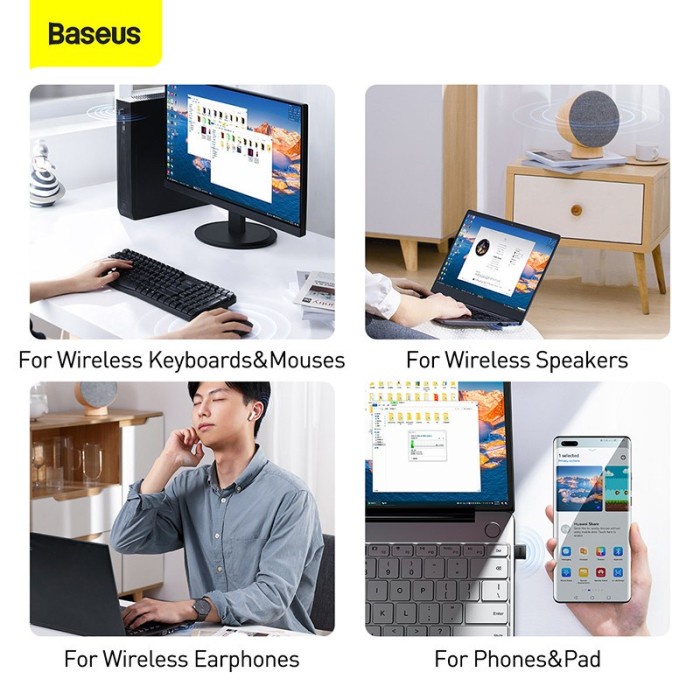 BASEUS MINI USB BLUETOOTH DONGLE WIRELESS ADAPTER V5.0 ADAPTOR