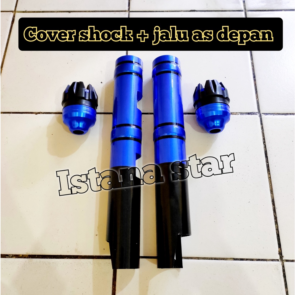 cover shock depan nmax old - nmax lama - nmax new - nmax 2020 - nmax 2021 - nmax 2022 Plus jalu as roda depan BIRU