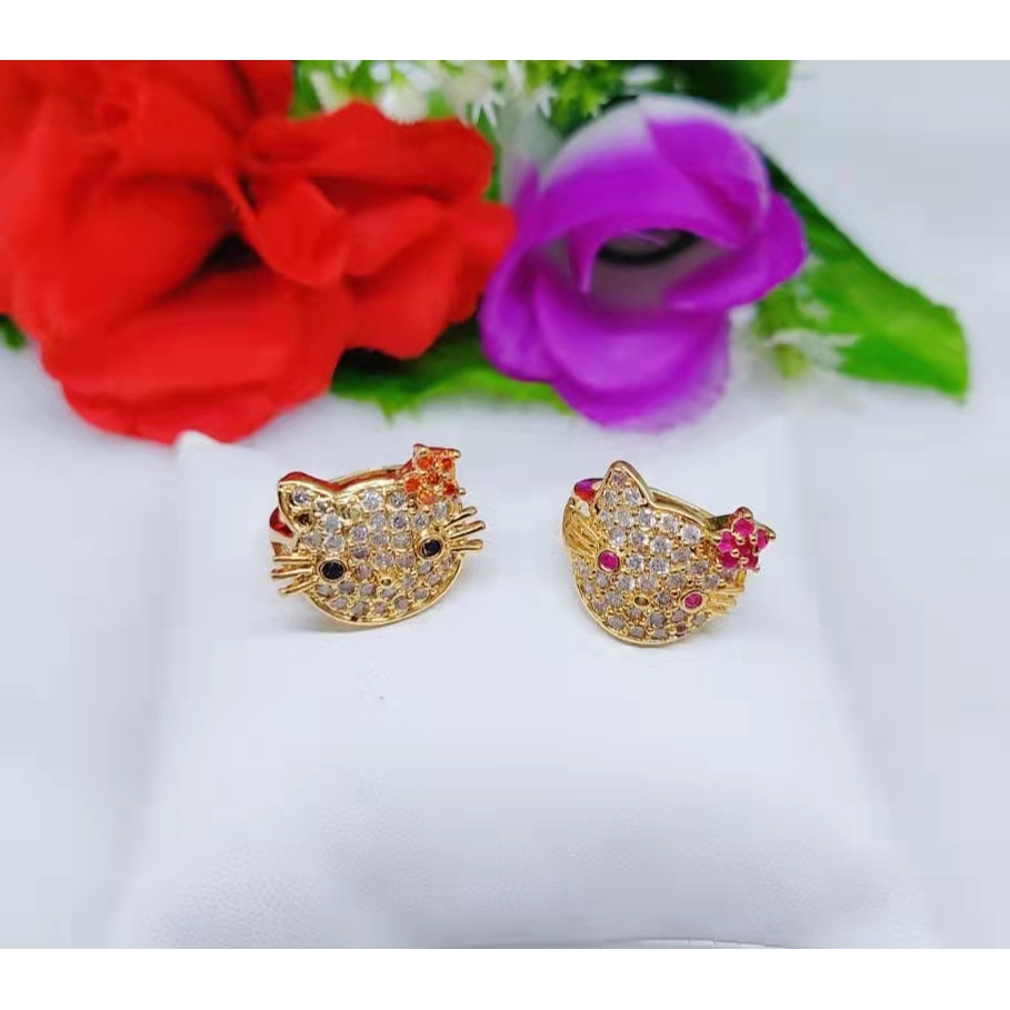 Cincin/anting HelloKitty Permata Lapis Emas