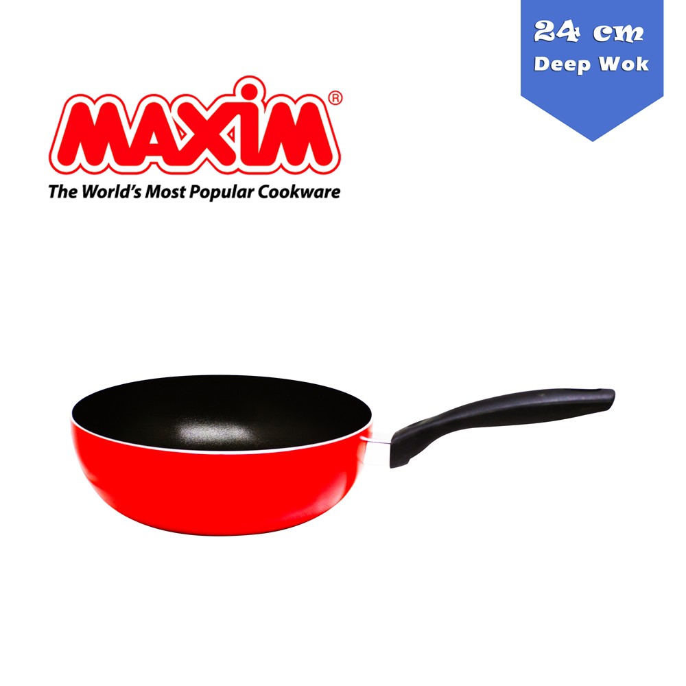 Wajan Cekung Maxim Valentino Deep Wok 24 cm - Penggorengan Anti Lengket