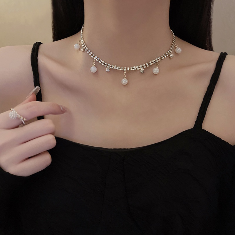 Kalung Choker Desain Mermaid Hias Mutiara Gaya Mewah Untuk Wanita