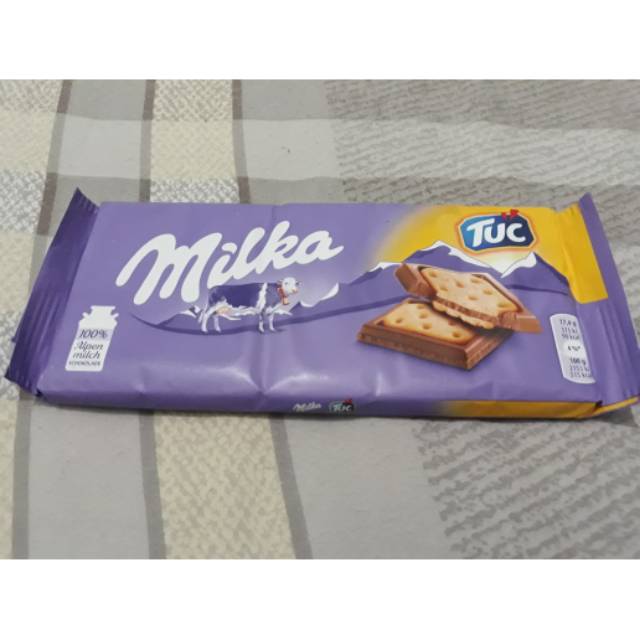Coklat MILKA with TUC Biscuits ORIGINAL JERMAN 100gr