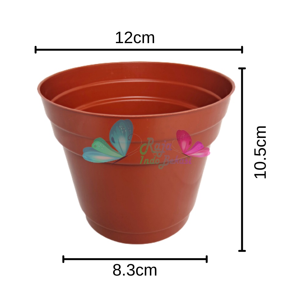 Rajaindobekasi Pot 12 Cm Merah BataTerracota Terracotta Merah Coklat Polos - Pot 12 Hitam Kecil Mini Minimalis Plastik Kaktus Sukulen Mini Murah Pot Bibit Pembibitan