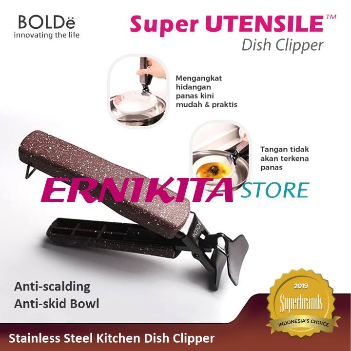 BOLDe DISH CLIPPER - Penjepit Anti Panas utk Mangkok, Piring dan Panci