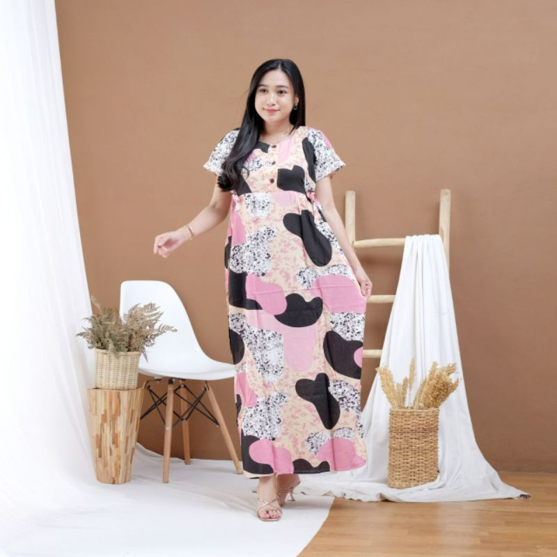 DRESS RAYON PREMIUM/BUSUI KANCING/SEMATA KAKI