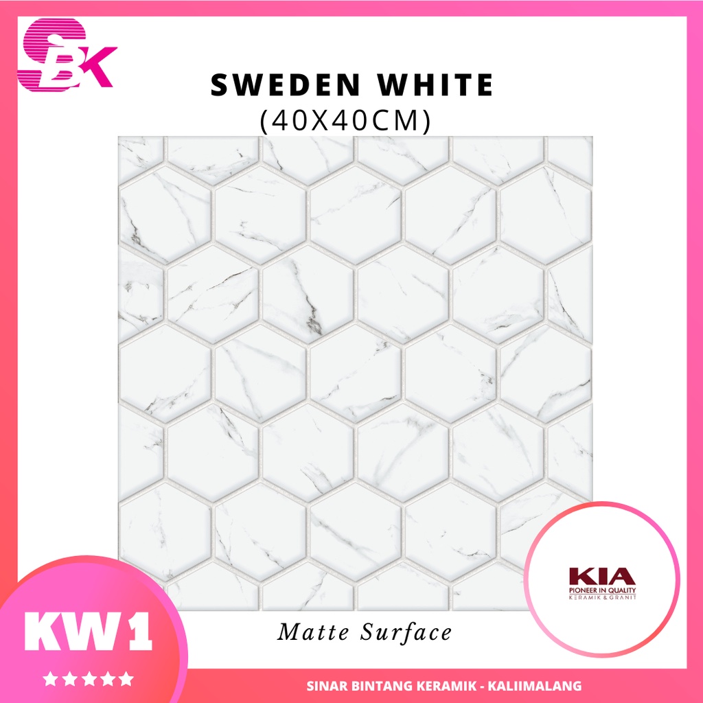 Keramik Teras 40x40 Sweden White KIA