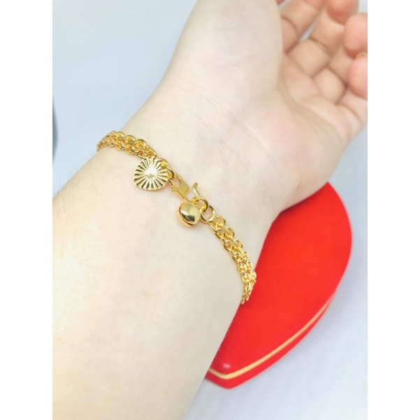 Gelang rante tikar kecil lapis emas 24k Xuping