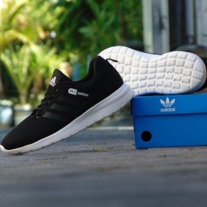 KUALITAS ORIGINAL Sepatu Jumbo Big Size Pria Sneakers Adidas Neo Hitam Casual Santai
