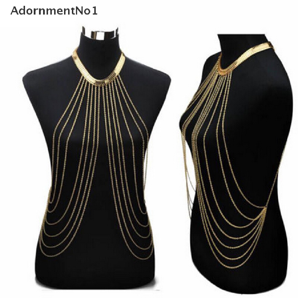 (AdornmentNo1) Kalung Rantai Badan Sexy Bahan Alloy Aksen Rumbai Untuk Perhiasan Wanita