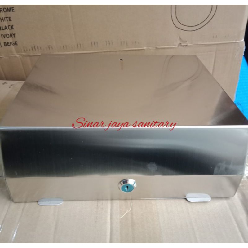 Tempat tissue subron kotak stainless stell / tempat tissu subron / Tempat tissu box stainless