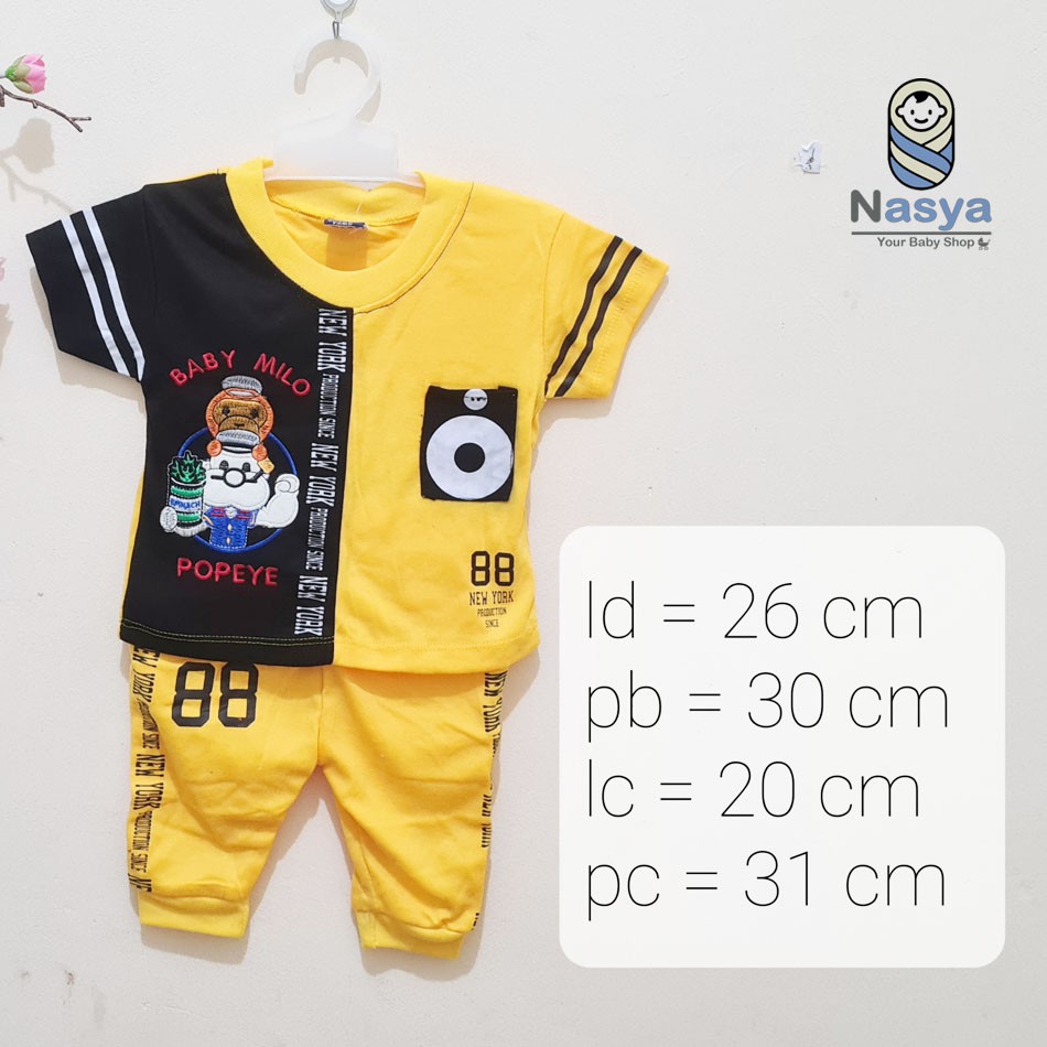 [SL-044] Setelan Baju Anak Laki-laki motif cartoon (0-3 bulan)