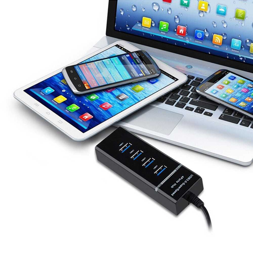 USB Hub 4 Port High Speed USB 3.0 Transfer Rate 5Gbps Plug and Play Adapter HUB Multifungsi Bisa Untuk Mouse Keyboard Bluetoth Dongle