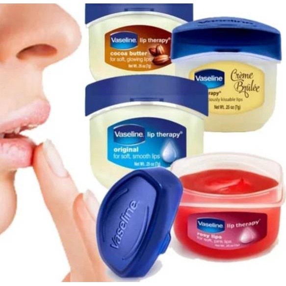 Vaseline Lip Balm Therapy Rosy pink Moisturizing Pelembab dan Pemerah Bibir Permanen Alami