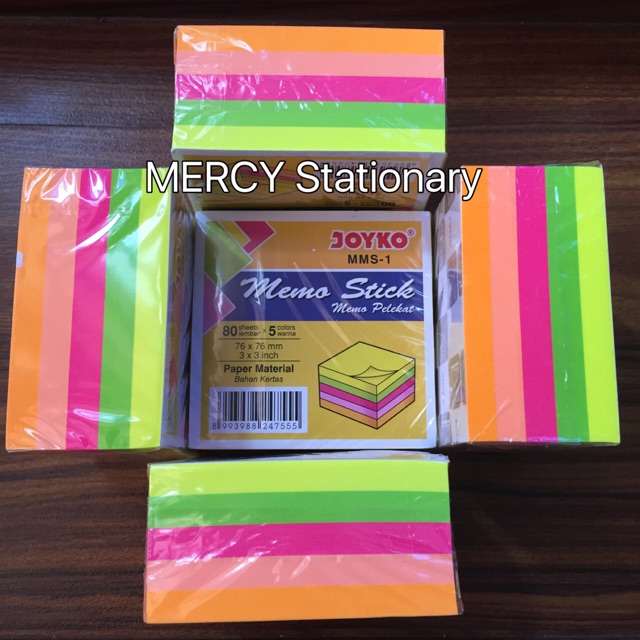 400 Lembar - Memo Tempel 5 Warna Sticky Note Pastel Colour Memo Stick-1
