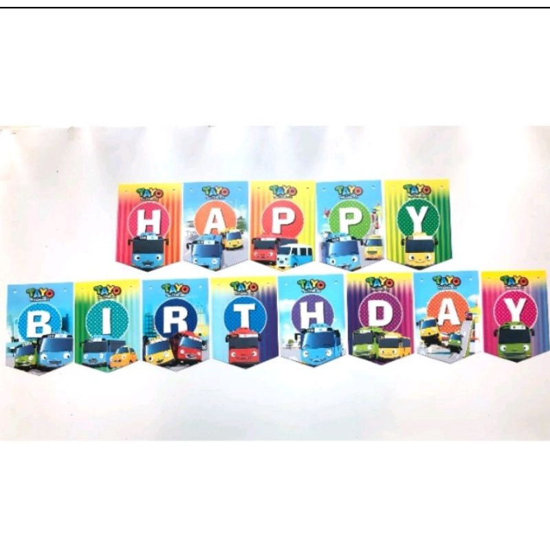 BANNER HAPPY BIRTHDAY TAYO / RANGKAIAN HBD TAYO / TULISAN HBD KARAKTER