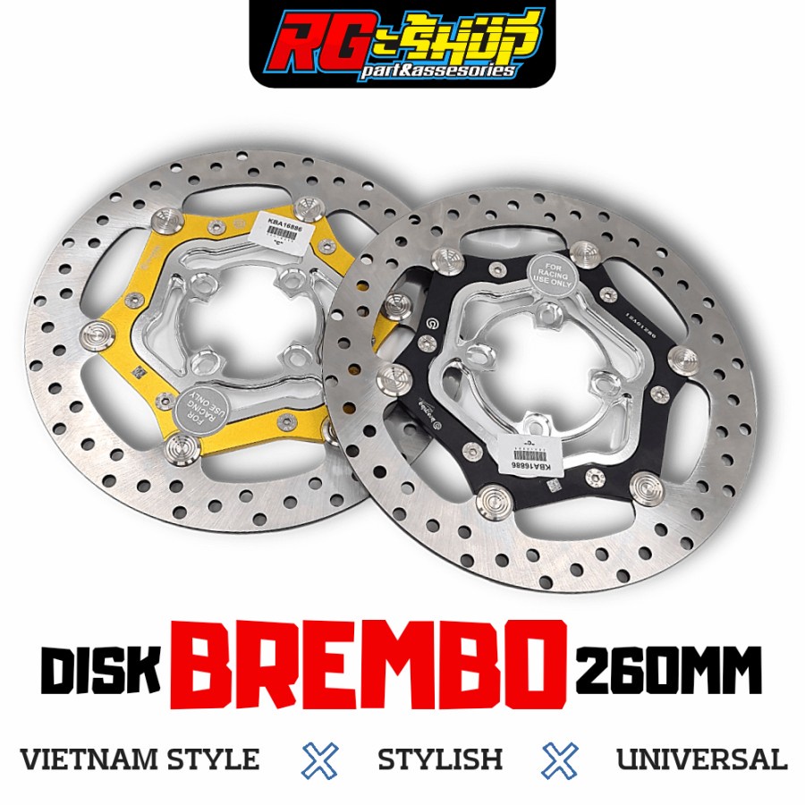 disk cakram piringan copy brembo 260mm original vietnam universal - Kuning