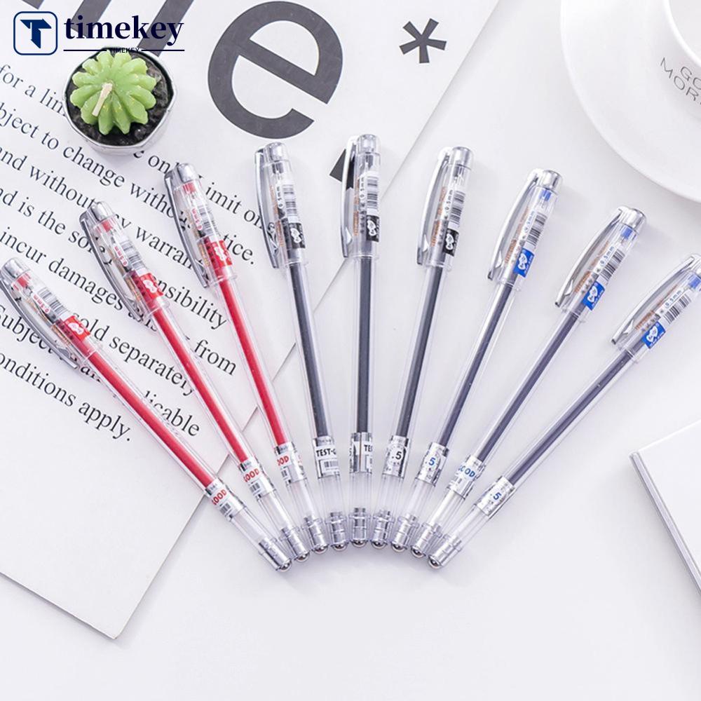 Timekey Pulpen Gel 0.5mm Tinta Hitam / Merah / Biru Untuk Stationery Anak / Sekolah / Kantor C7P8