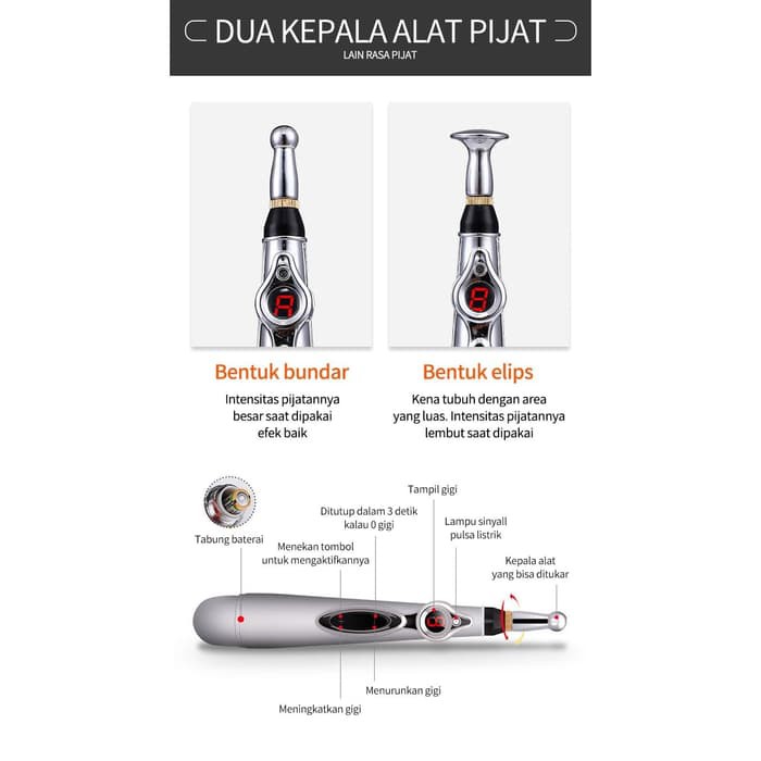 BERGARANSI || Alat Pijat Elektrik Pena Akupuntur Alat Refleksi Meridian Energy Pijat Terapi Refleksi