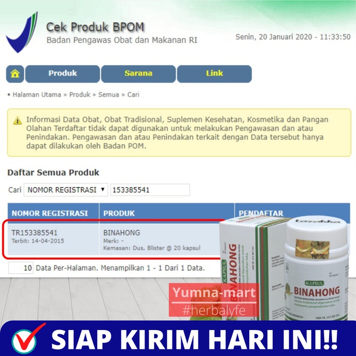 KAPSUL DAUN BINAHONG / OBAT PATAH TULANG HERBAL & LUKA OPERASI / DALAM TERBARU