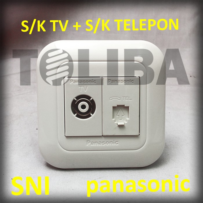 stopkontak tv + stop kontak s/k telepon jack rj11 ib panasonic SNI