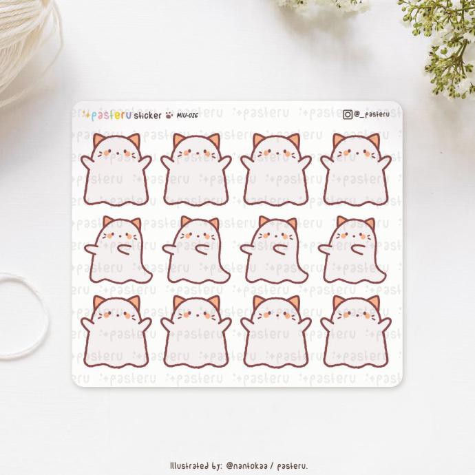 

Ghost Cat Kawaii Halloween / Planner Sticker / Bullet Journal