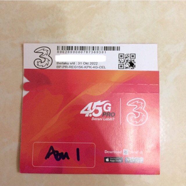 Kartu perdana tri aon 1gb