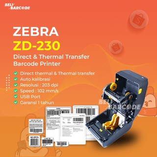 Zebra ZD230 Printer Barcode Cetak Label Direct Thermal Transfer 203 dpi