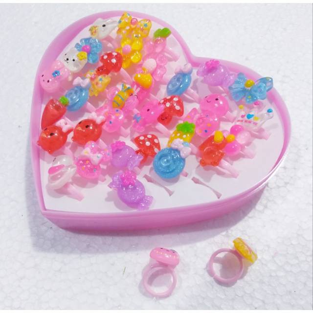 Cincin bok love isi 36 Pcs cincin anak karakter