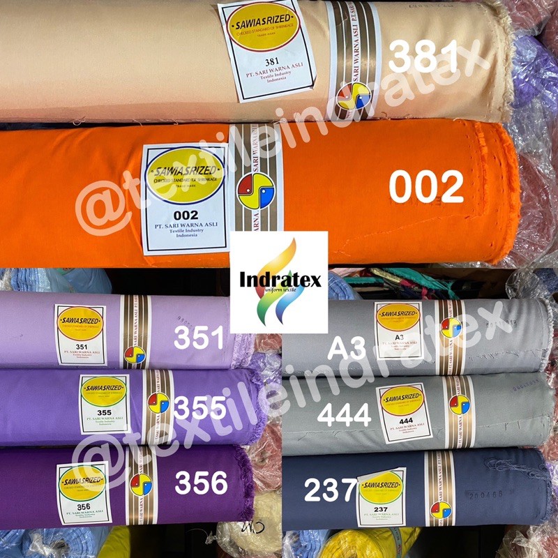 KAIN OXFORD SARI WARNA per roll SARIWARNA SWAICHI POLOS BAHAN BAJU SERAGAM SEKOLAH PRAMUKA KERUDUNG MASKER