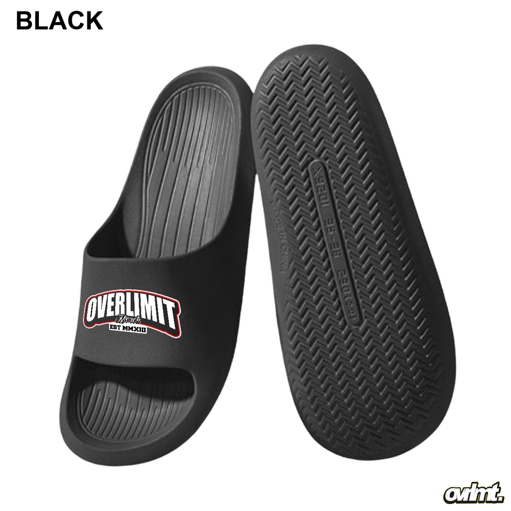 Sandal OVERLIMIT EVA Premium karet slop anti selip slip on Korean style Sendal Santai Pantai Indoor Cewek Cowok FONT LENGKUNG