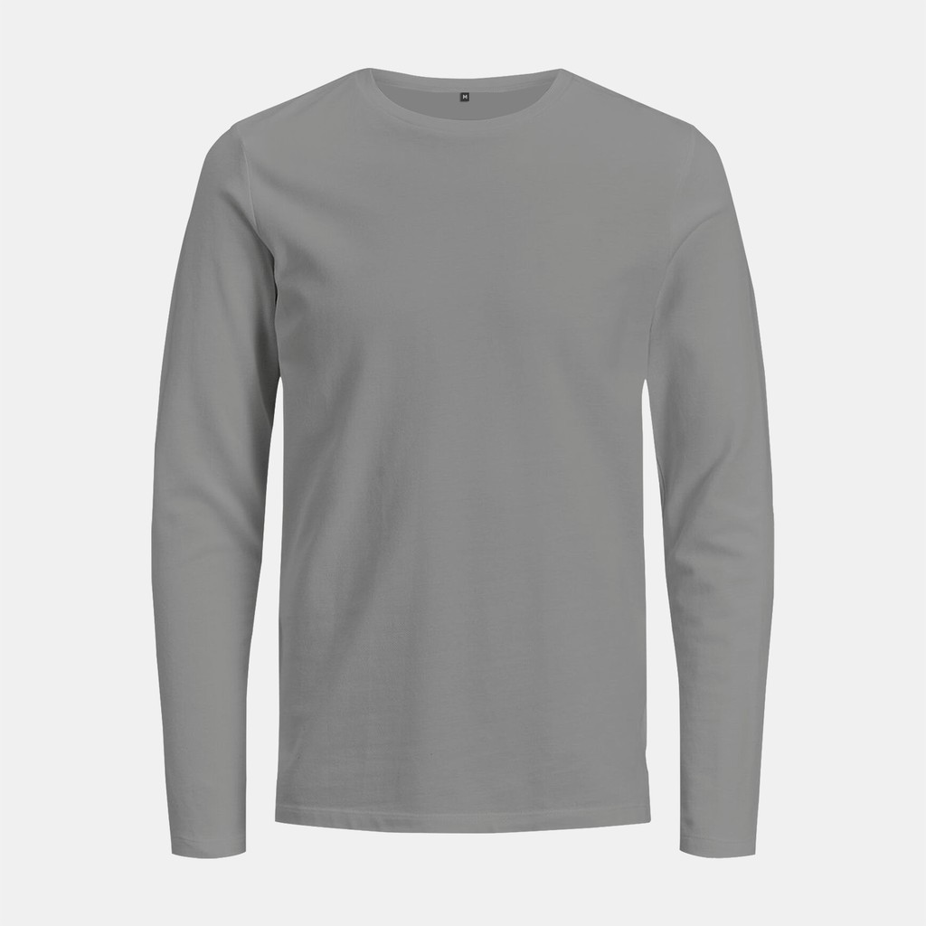 Jual Blank T-shirt Long Sleeve Light Gray (Kaos Polos Tangan Panjang