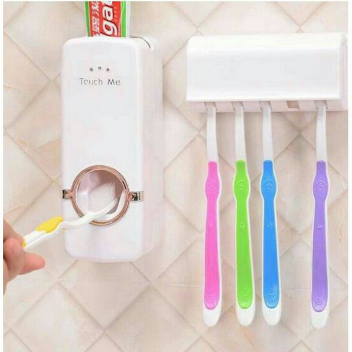 【GOGOMART】Toothpaste Dispenser Odol &amp; Brush Set / Pasta Gigi Dan Tempat Sikat Gigi