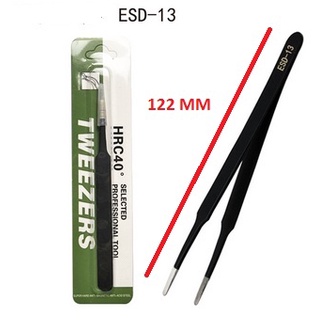 pinset tweezer lurus tumpul round flat ESD-13 122mm 12.2cm HRC40 Pinset eyelash extension