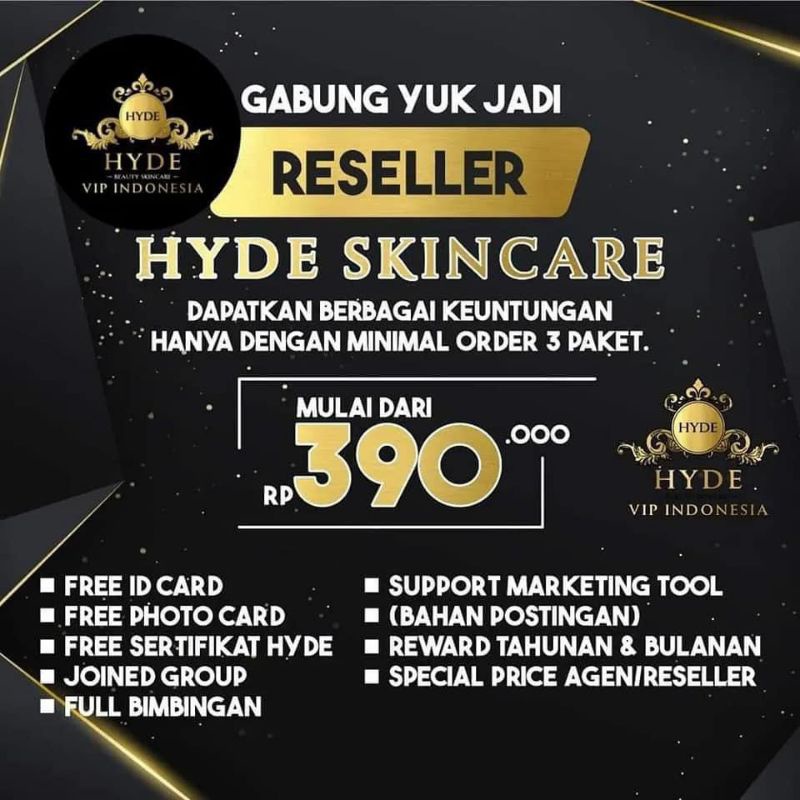 JOIN RESELLER HYDE BEAUTY SKINCARE