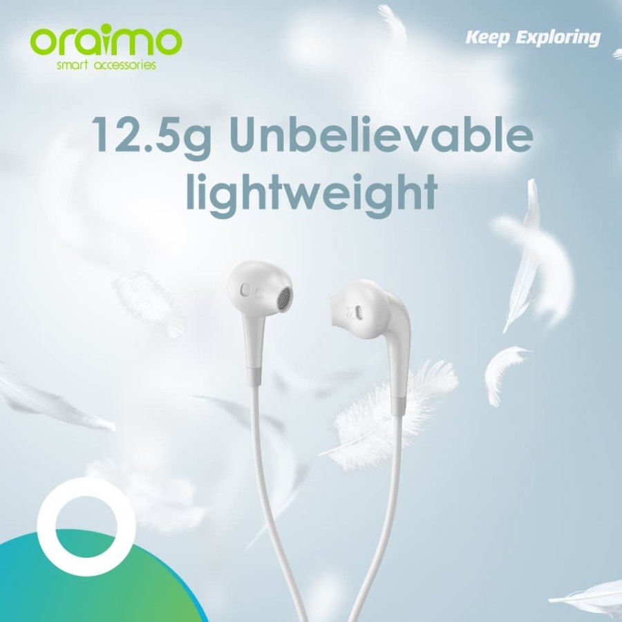 Earphone Oraimo Halo OEP-E21 (Hitam / Putih / Merah) Handsfree Headset