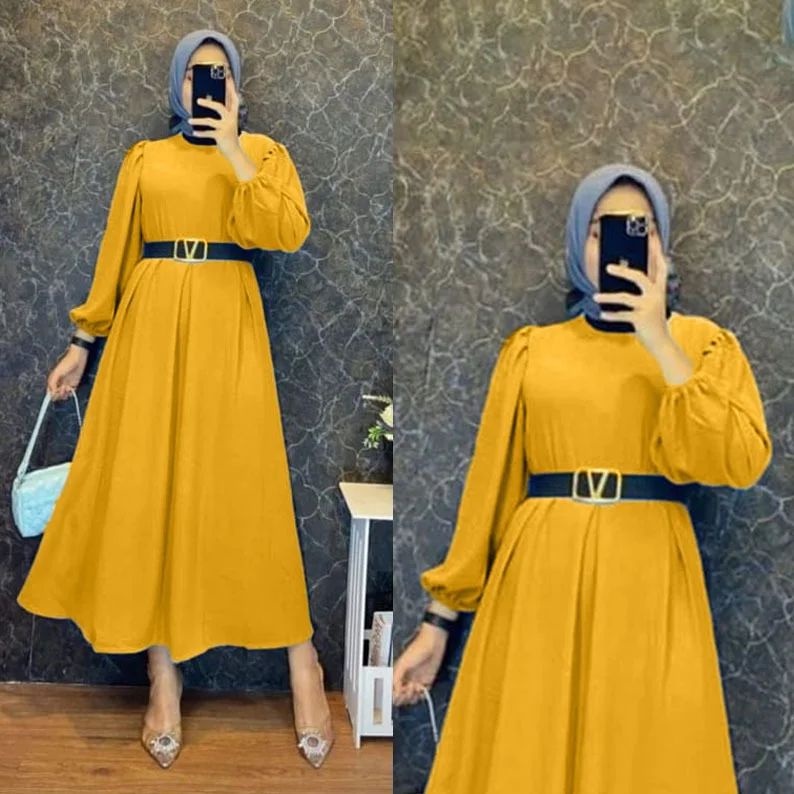 CAMILA MIDI DRESS MC KAIN CRINKLE AIRFLOW FREE BELT LD 110 CM PB 130 CM Midi BAJU  GAMIS WANITA TERBARU MIDI DRESS WANITA KEKINIAN SIMPLE DAN ELEGAN 2022