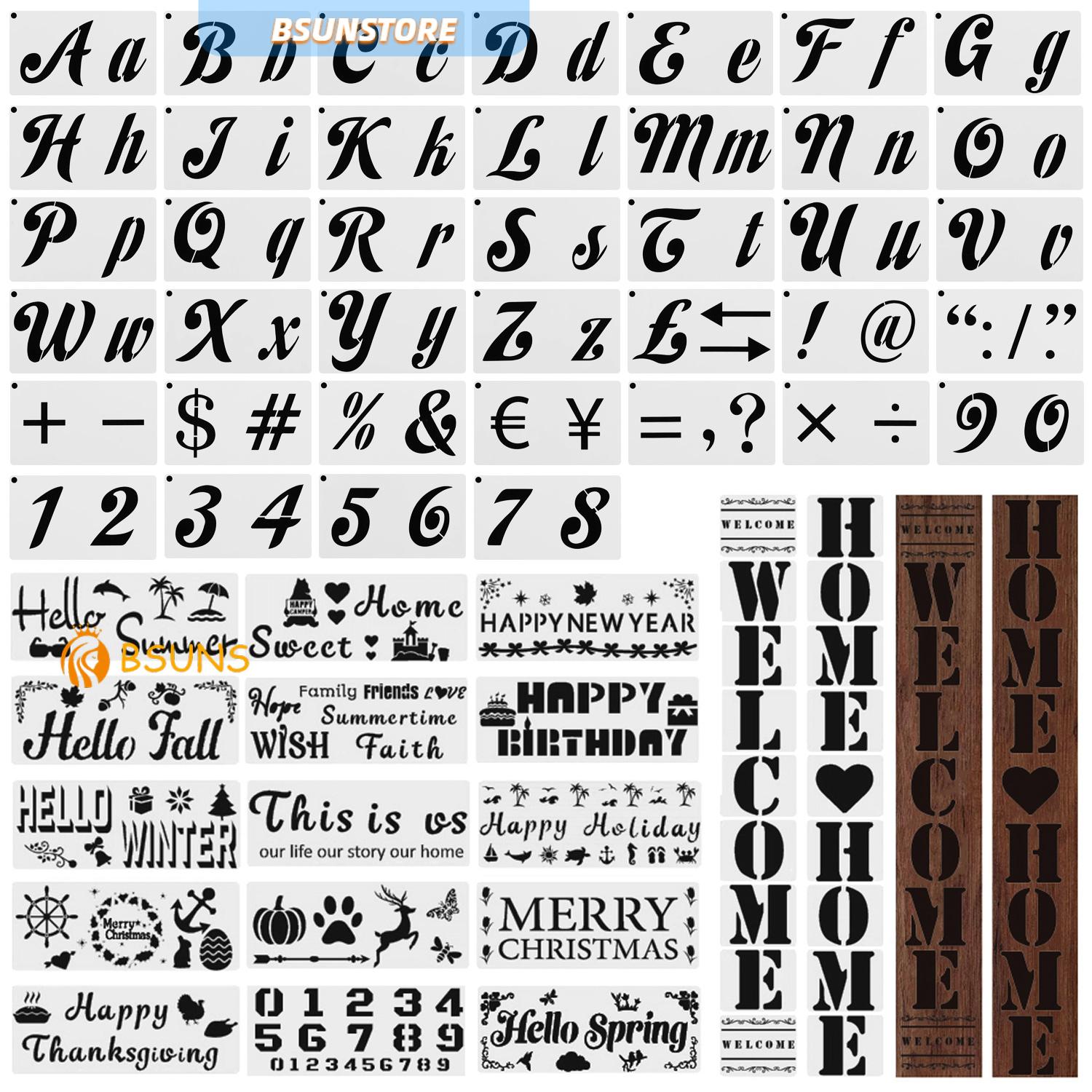 Bsuns Cetakan Huruf Alfabet Angka Bahan Kayu Untuk Lukisan Dinding Shopee Indonesia