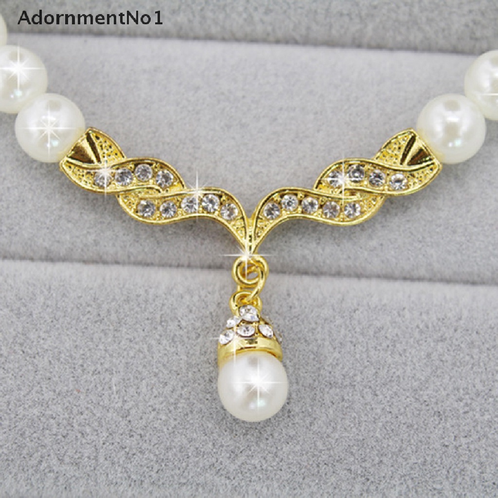 (AdornmentNo1) Set Kalung + Anting Gantung Panjang Tusuk Motif Sayap Malaikat + Mutiara Imitasi Untuk Wanita