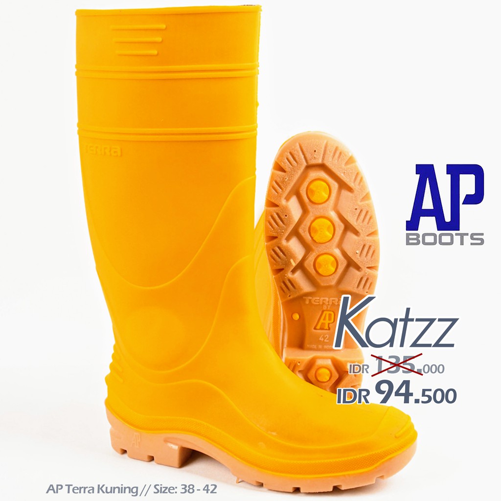 AP Boots Sepatu Boot Kuning Tinggi paling populer untuk Kontruksi Proyek AP BOOTS AP TERRA 1 Kuning