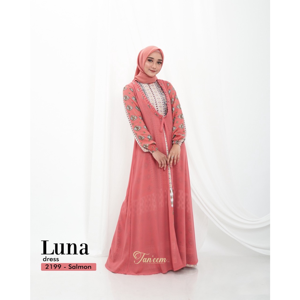 Luna Dress Gamis Motif Cantik Kode 2199 By Taneem